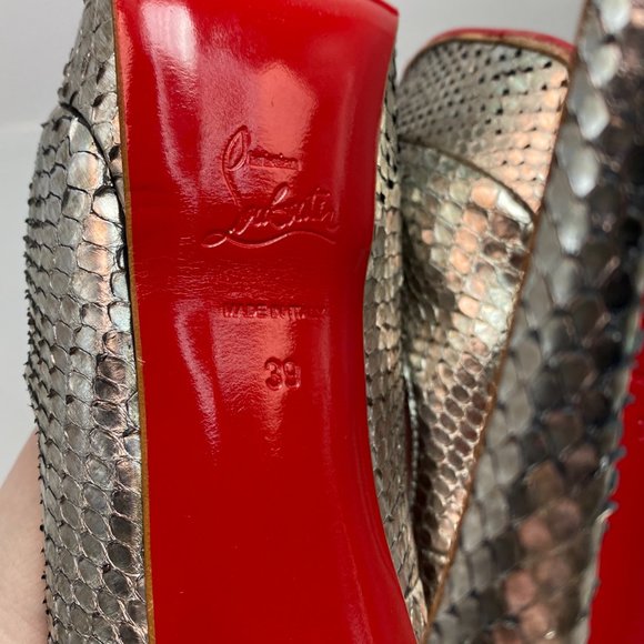 🌷❤️🔥SPRING SALE 🔥 FINAL PRICE🌷💥Christian Louboutin Lady Peep 150 Python 39 - Picture 11 of 12